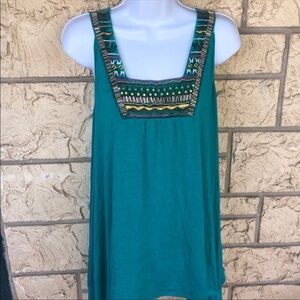 Tunic Tank Top Embroidered Bling Flow Top XL